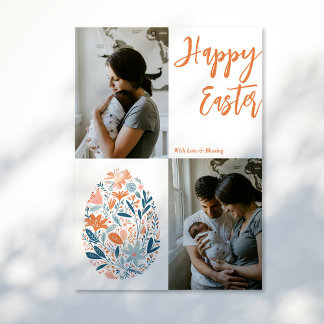 Cartes Pour Fêtes Annuelles Joyeux Collage d'Harmonie Florale de Pâques