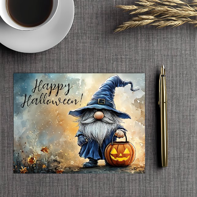 Cartes Pour Fêtes Annuelles Joyeux coup d'Halloween ou Gnome de traitement (Créateur téléchargé)