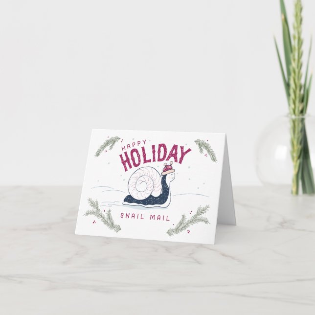 Cartes Pour Fêtes Annuelles Joyeux courrier d'escargot de vacances (Devant)