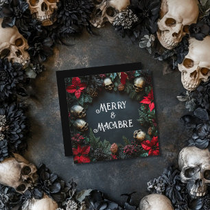 Cartes Pour Fêtes Annuelles Joyeux crâne Macabre couronne Goth Noël