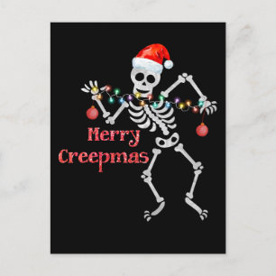 Cartes Pour Fêtes Annuelles Joyeux Creepmas Skeleton Père Noël Sketch Xmas Tre