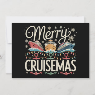 Cartes Pour Fêtes Annuelles Joyeux Cruisemas Croisière Famille Xmas Fêtes