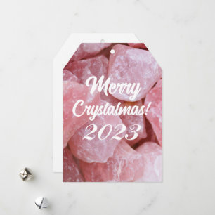 Cartes Pour Fêtes Annuelles Joyeux Crystalmas 2023 Quartz Rose Rose Cristal