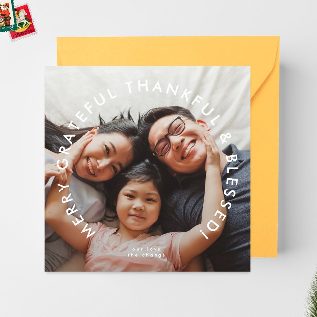 CARTES POUR FÊTES ANNUELLES JOYEUX DE FAMILLE DE FAMILLE, REMERCIANT ET BÉNÉFI (Créateur téléchargé)