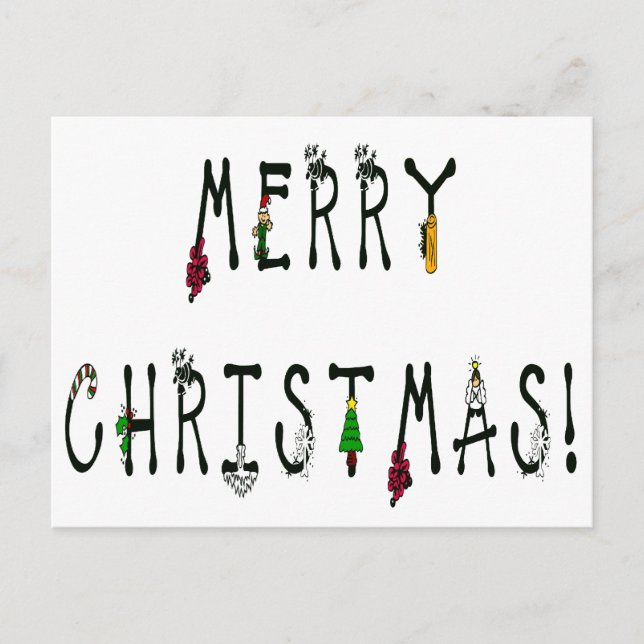 Cartes Pour Fêtes Annuelles Joyeux décor de Noël (Devant)