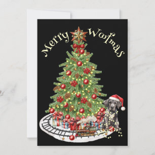 Cartes Pour Fêtes Annuelles Joyeux dessin de chien Woofmas - Grand Danse