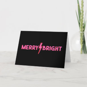 Cartes Pour Fêtes Annuelles Joyeux ⚡ éclair rose vif Feu Noël