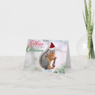 Cartes Pour Fêtes Annuelles Joyeux écureuil de Noël