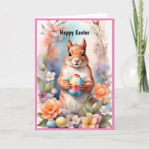 Cartes Pour Fêtes Annuelles Joyeux écureuil de Pâques