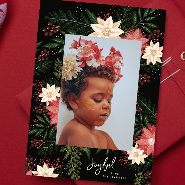 Cartes Pour Fêtes Annuelles Joyeux | Elégant Splendeur botanique de Noël (Créateur téléchargé)