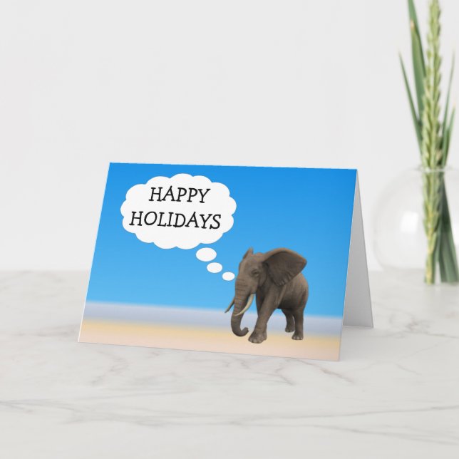 Cartes Pour Fêtes Annuelles Joyeux éléphant de vacances (Devant)