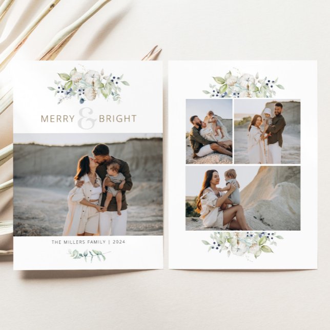 Cartes Pour Fêtes Annuelles Joyeux et aquarelle brillante Folio Noël (Créateur téléchargé)
