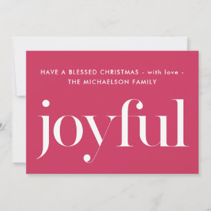 Cartes Pour Fêtes Annuelles Joyeux et béni Noël rose