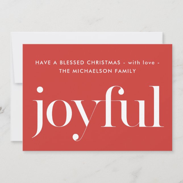 Cartes Pour Fêtes Annuelles Joyeux et bénis Noël de Noël Photo Rouge (Devant)