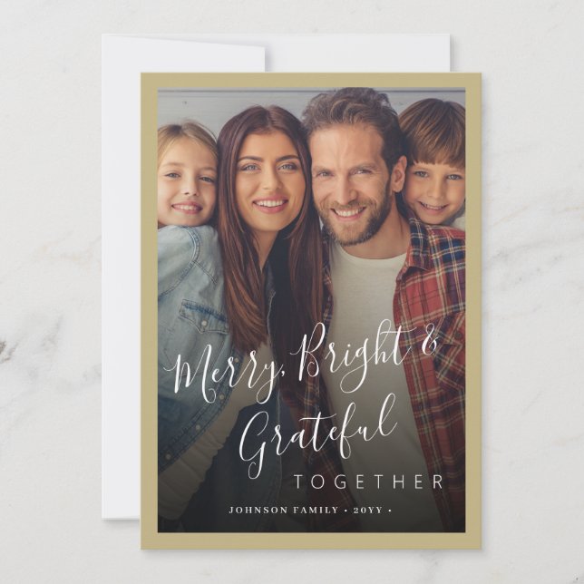 Cartes Pour Fêtes Annuelles Joyeux et Bright photo de famille moderne Noël (Devant)
