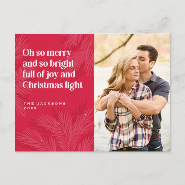 Cartes Pour Fêtes Annuelles Joyeux et brillant design de Noël (Devant)