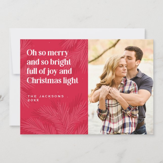 Cartes Pour Fêtes Annuelles Joyeux et brillant design de Noël (Devant)