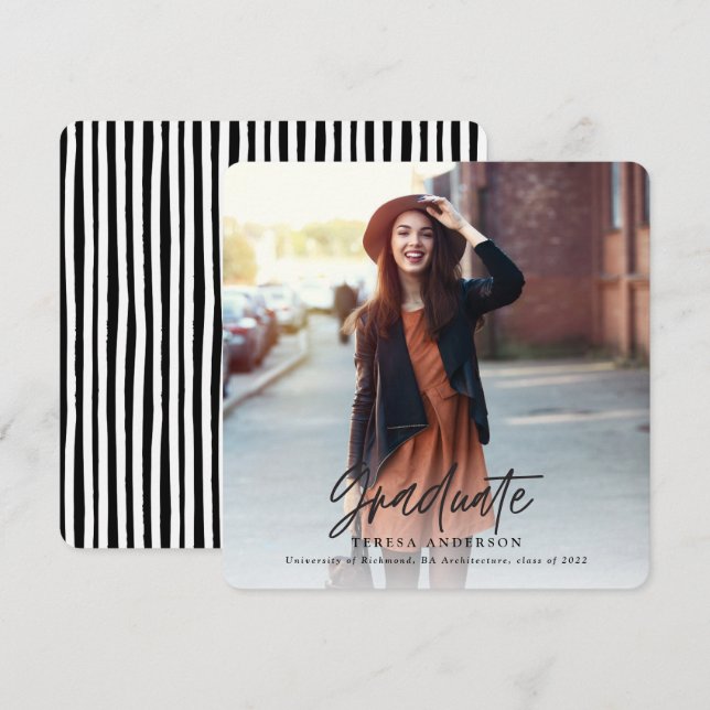Cartes Pour Fêtes Annuelles Joyeux et brillant diplômé en photo moderne (Devant / Derrière)