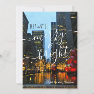 Cartes Pour Fêtes Annuelles Joyeux et brillant Midtown NYC Photographie Noël