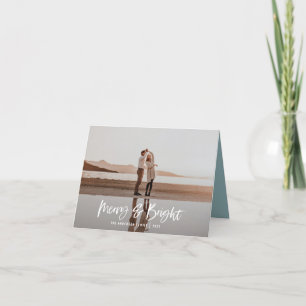 Cartes Pour Fêtes Annuelles Joyeux et brillant moderne, photos minimes noël