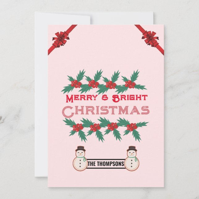 Cartes Pour Fêtes Annuelles Joyeux et brillant Noël 2023 (Devant)