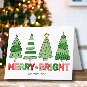 Cartes Pour Fêtes Annuelles Joyeux et brillant Noël coloré