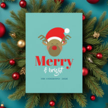 Joyeux et brillant renne visage Noël