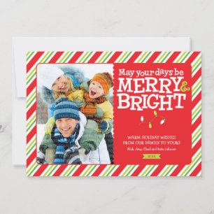 Cartes Pour Fêtes Annuelles Joyeux et brillants feux et rayures de Noël Photo