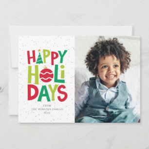 Cartes Pour Fêtes Annuelles Joyeux et coloré deux photo fun