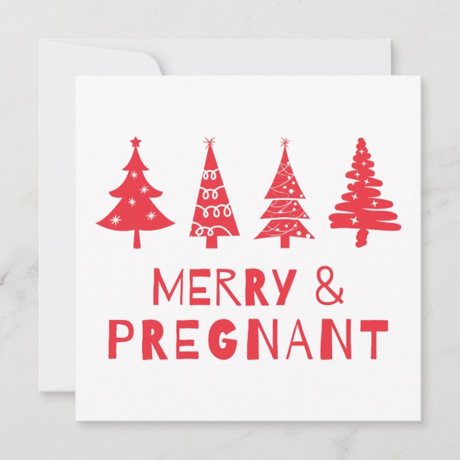 Cartes Pour Fêtes Annuelles Joyeux et enceinte à Noël (Devant)
