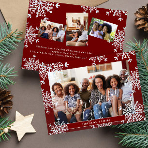 Cartes Pour Fêtes Annuelles Joyeux et Joyeux ensemble 4 photo Noël rustique