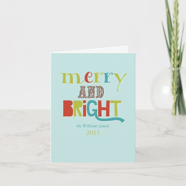 Cartes Pour Fêtes Annuelles Joyeux et lumineux (Devant)