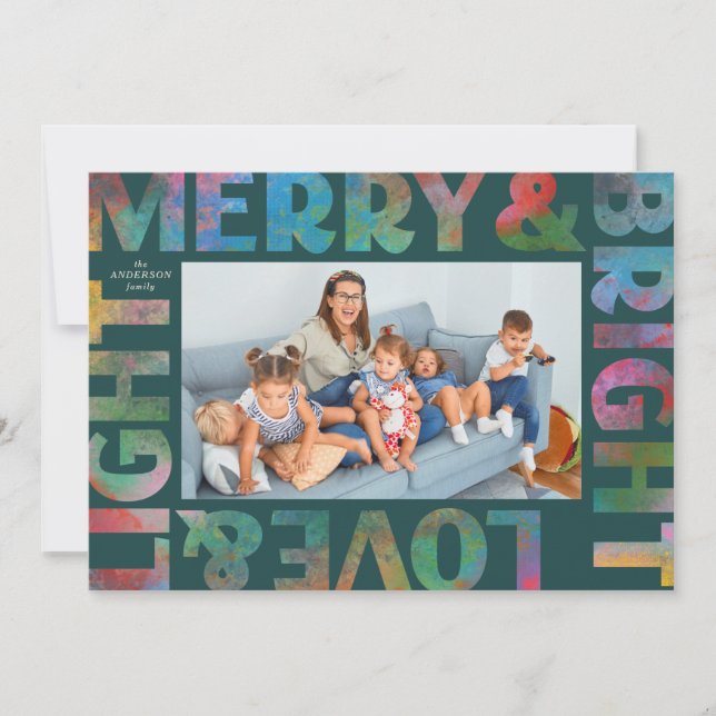 Cartes Pour Fêtes Annuelles Joyeux et lumineux Amour et Fêtes Légères (Devant)