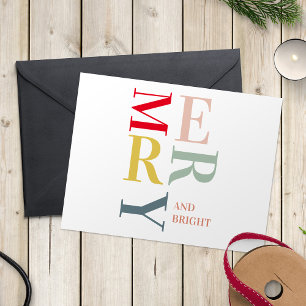 Cartes Pour Fêtes Annuelles Joyeux et lumineux coloré moderne   Joyeuses fêtes