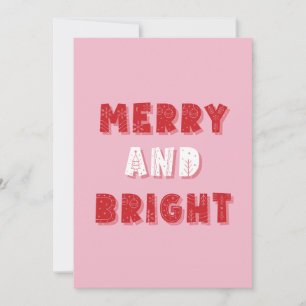 Cartes Pour Fêtes Annuelles Joyeux et lumineux, Joyeux Noël, Noël, Rose