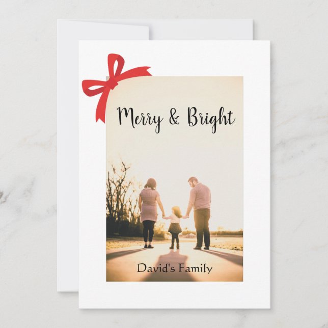 Cartes Pour Fêtes Annuelles Joyeux et lumineux Noël moderne (Devant)
