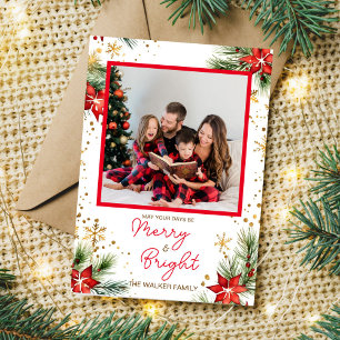 Cartes Pour Fêtes Annuelles Joyeux et lumineux Noël une photo