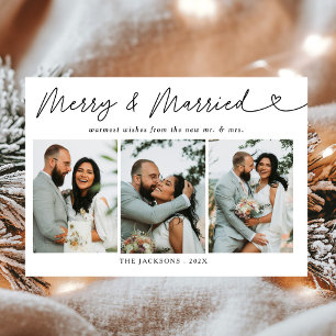 Cartes Pour Fêtes Annuelles Joyeux et marié photo de Noël H