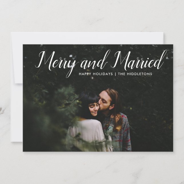 Cartes Pour Fêtes Annuelles Joyeux Et Marié | Première photo de Noël (Devant)