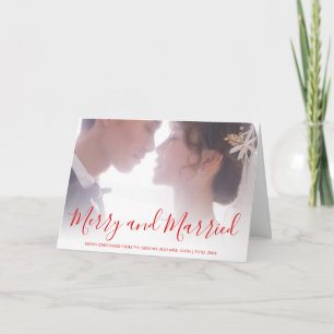 Cartes Pour Fêtes Annuelles Joyeux et marié Rouge nouvellement marié Élégant