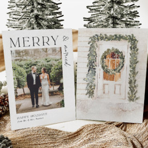 Cartes Pour Fêtes Annuelles Joyeux et mariés Nouveaux mariés Mr & Mrs Holiday