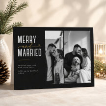 Joyeux et Mariés Photo Séparée Noël Nouvellement M