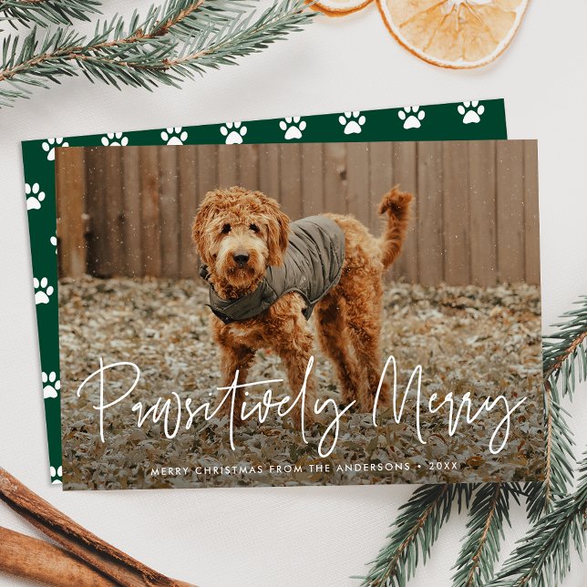 Cartes Pour Fêtes Annuelles Joyeux et vert photo de animal de compagnie (Créateur téléchargé)