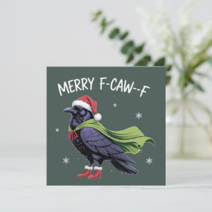 Cartes Pour Fêtes Annuelles Joyeux F-Caw-F Corbeau Drôle de Noël Corbeau Sarca