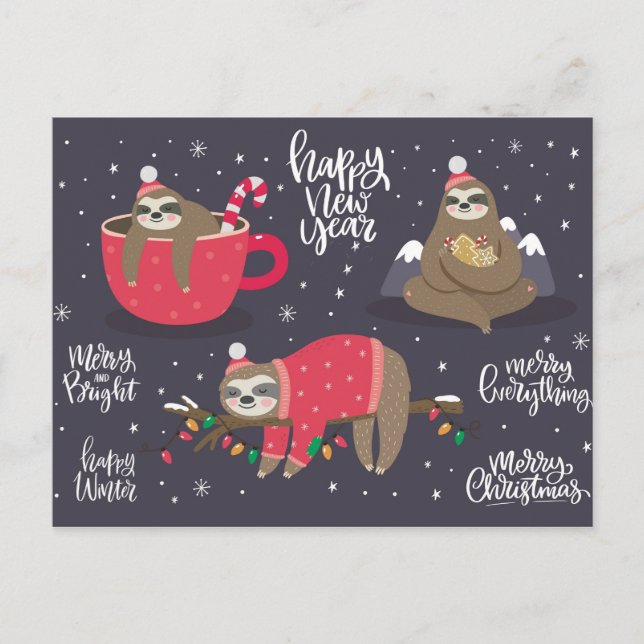 Cartes Pour Fêtes Annuelles Joyeux fentes de Noël (Devant)