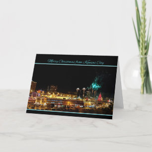 Cartes Pour Fêtes Annuelles Joyeux feu d'artifice de Noël Kansas City Plaza Lu