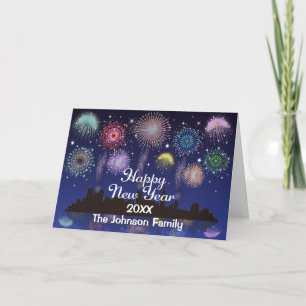 Cartes Pour Fêtes Annuelles Joyeux feu d'artifice du Nouvel An