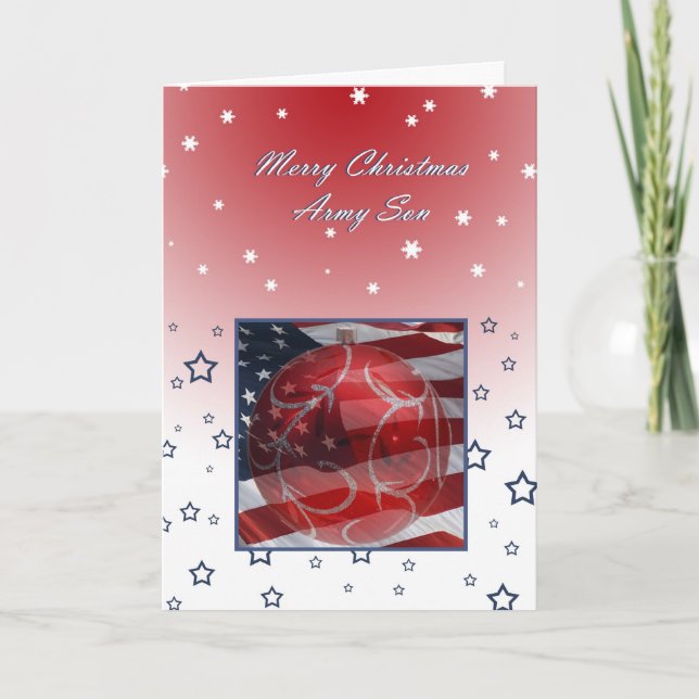 Cartes Pour Fêtes Annuelles Joyeux Fils de l'armée de Noël (Devant)