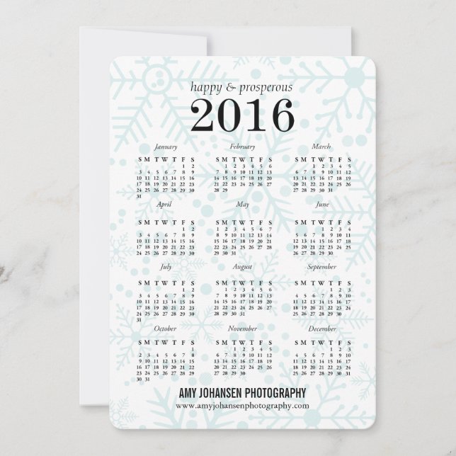 Cartes Pour Fêtes Annuelles Joyeux Flakes Calendrier des vacances d'affaires (Devant)