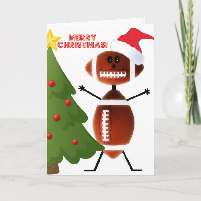 Cartes Pour Fêtes Annuelles Joyeux football de Noël (Devant)